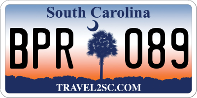 SC license plate BPR089