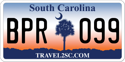 SC license plate BPR099