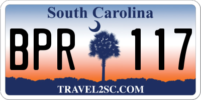 SC license plate BPR117