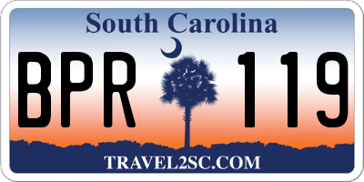 SC license plate BPR119