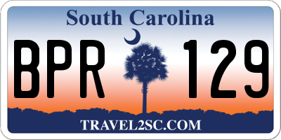 SC license plate BPR129