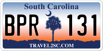 SC license plate BPR131