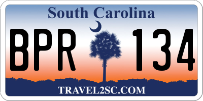 SC license plate BPR134