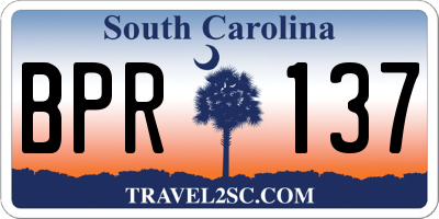 SC license plate BPR137