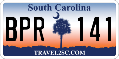 SC license plate BPR141