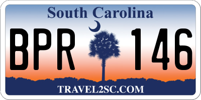 SC license plate BPR146