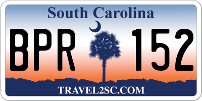 SC license plate BPR152