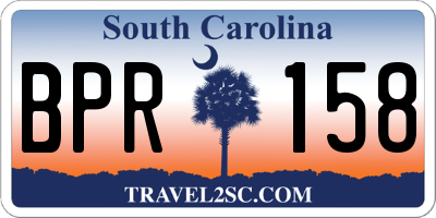 SC license plate BPR158