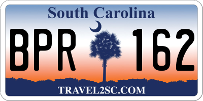 SC license plate BPR162