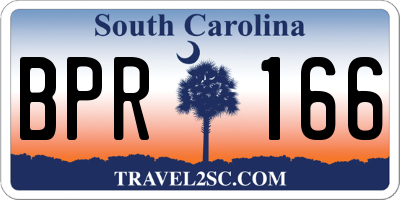 SC license plate BPR166