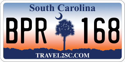 SC license plate BPR168