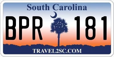 SC license plate BPR181