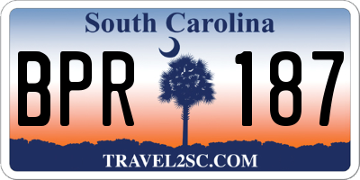 SC license plate BPR187