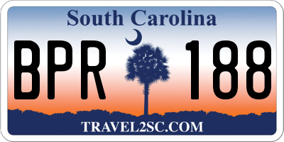 SC license plate BPR188