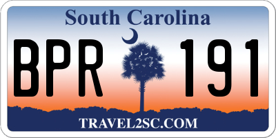SC license plate BPR191