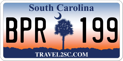 SC license plate BPR199
