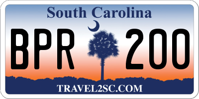 SC license plate BPR200