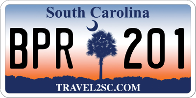 SC license plate BPR201