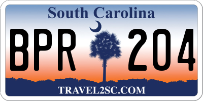 SC license plate BPR204