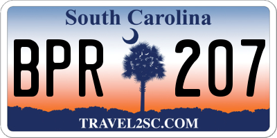 SC license plate BPR207