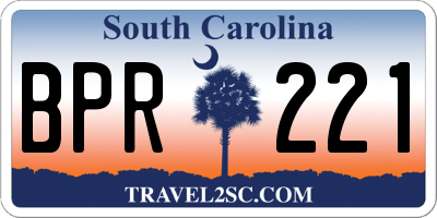 SC license plate BPR221