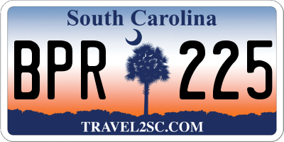 SC license plate BPR225