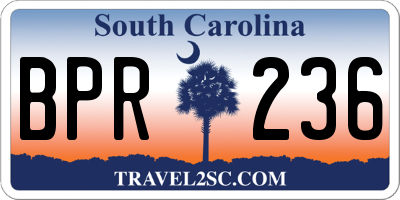 SC license plate BPR236