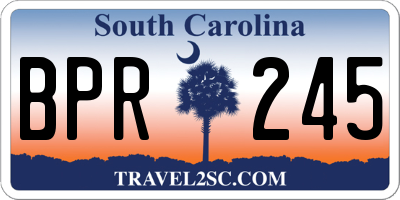 SC license plate BPR245