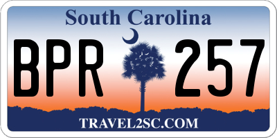 SC license plate BPR257