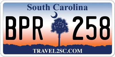 SC license plate BPR258
