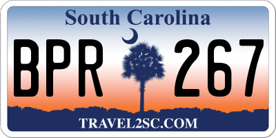 SC license plate BPR267