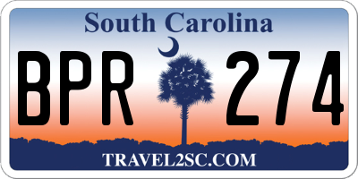 SC license plate BPR274