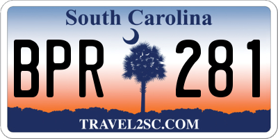 SC license plate BPR281