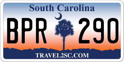 SC license plate BPR290