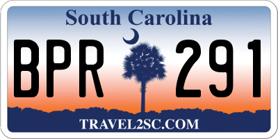 SC license plate BPR291