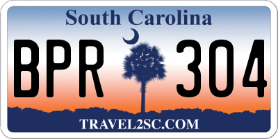 SC license plate BPR304