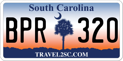 SC license plate BPR320
