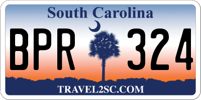 SC license plate BPR324