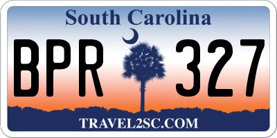 SC license plate BPR327