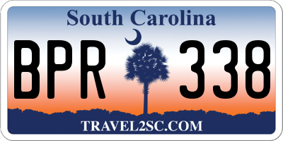 SC license plate BPR338