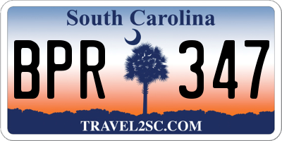 SC license plate BPR347