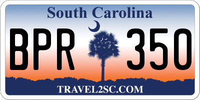 SC license plate BPR350