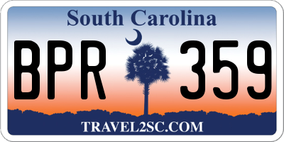 SC license plate BPR359