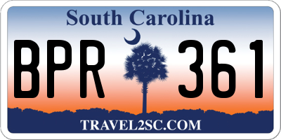 SC license plate BPR361