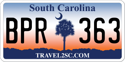 SC license plate BPR363