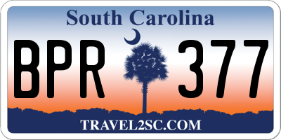SC license plate BPR377