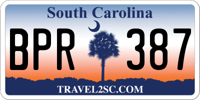 SC license plate BPR387