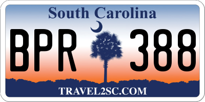 SC license plate BPR388