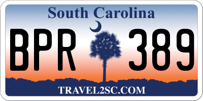 SC license plate BPR389