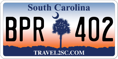 SC license plate BPR402